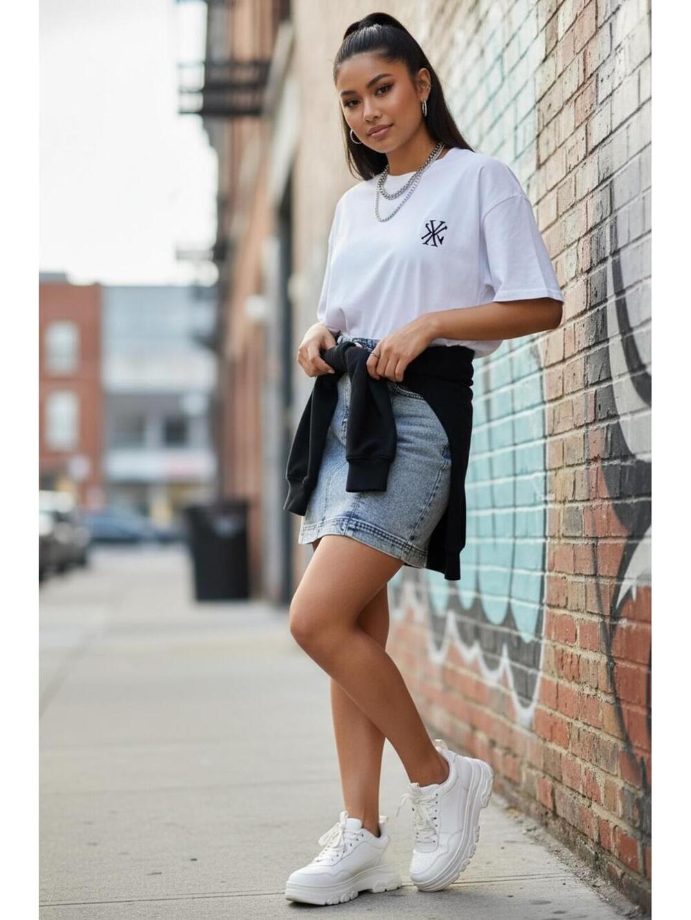 Y2K Denim Skirt 💙 Acid Wash Jean Skirt – XS